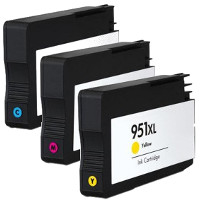 Remanufactured HP 951XL Cyan / 951XL Magenta / 951XL Yellow Inkjet Cartridge MultiPack