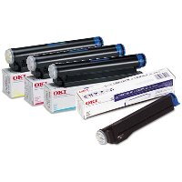 A Set of 4 Okidata Laser Toner Cartridges 1 of each color ( 41012301 , 41012302 , 41012303 , 41012304 )